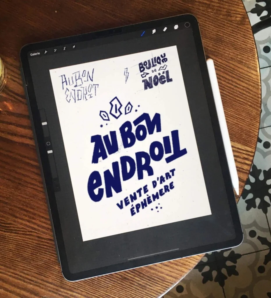 Marie de Cap Letter montre sa réalisation du LETTERING sur le logiciel procréate pour ipad